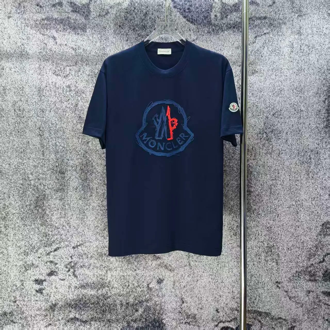 MONCLE* 2026 New Arrival logo t Same Style Size S M L XL XXL Black White Navy Blue Gray